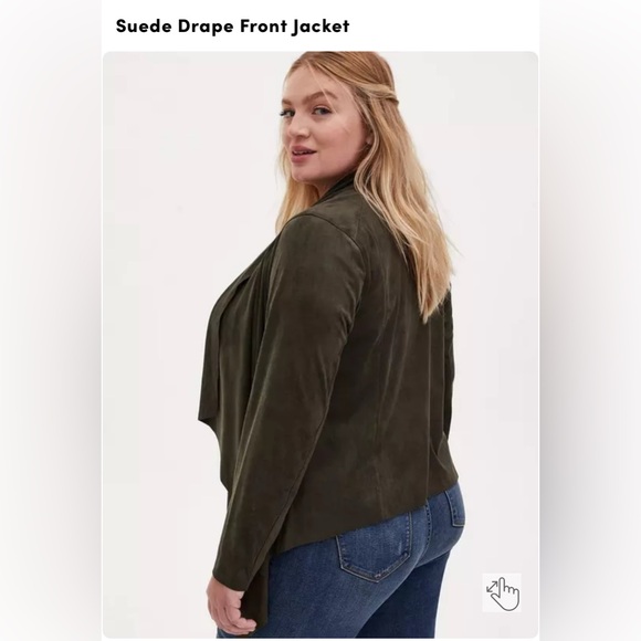 Torrid Suede Drape Front Jacket. Size 3. NWT - Picture 3 of 9